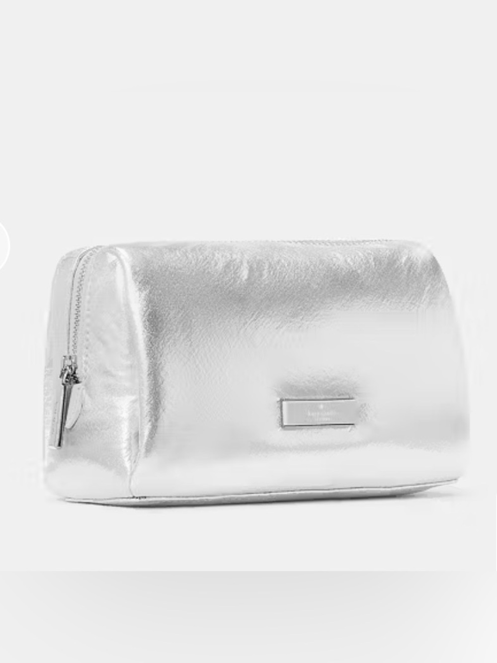 Kate Spade Metallic Silver Cosmetic Bag
